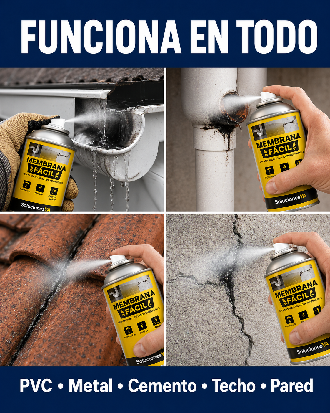 Spray sellador impermeable. ¡Adiós a las goteras y grietas!