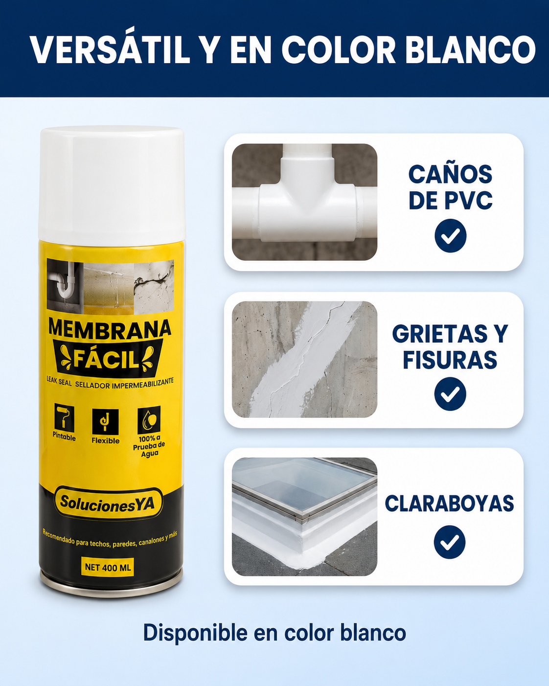 Spray sellador impermeable. ¡Adiós a las goteras y grietas!